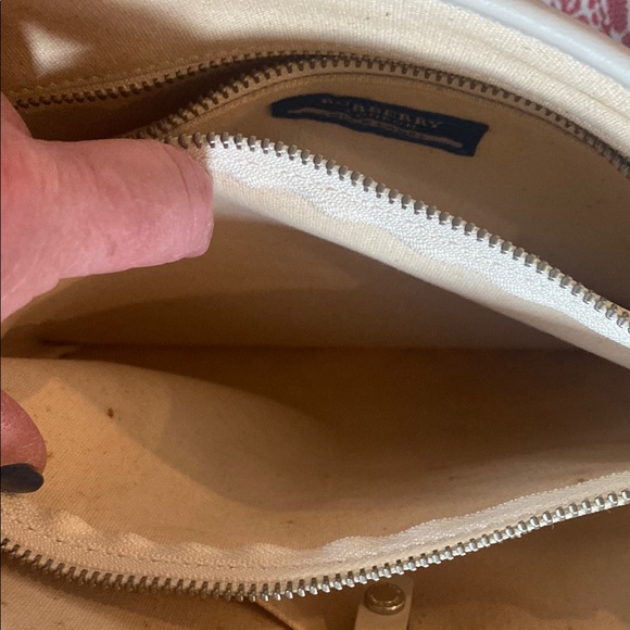 Burberry Cranberry and Cream Tartan Tote Bag - Picture 4 of 14